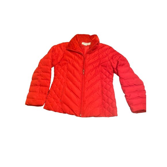 Nine West Separates Quilted GIII Red Womens Full Zip Puffer Coat Jacket Medium - Picture 1 of 7